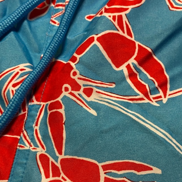 George Lobster Print Swim Trunks Men’s M 32-34 Blue Red Mesh Lined - Picture 3 of 5
